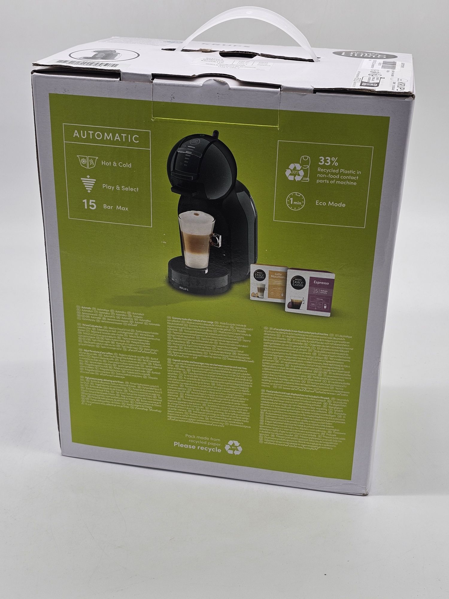 Espressor cu capsule Krups Dolce Gusto Mini Me KP123810, 1500 W, 0.8 l