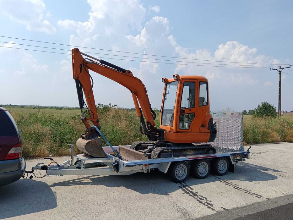 Inchirieri remorca utilaje trailer bobcat transport excavator