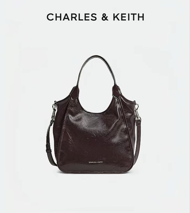 Сумка тоут Charles & Keith, цвет Wineberry Red