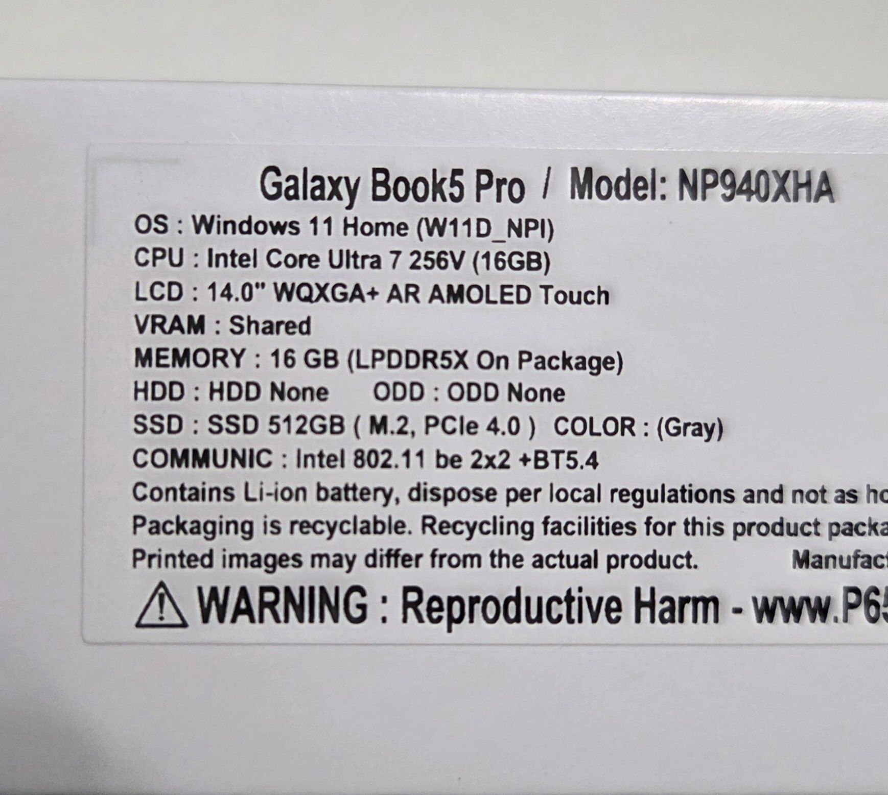 Samsung Galaxy Book5 pro 14'