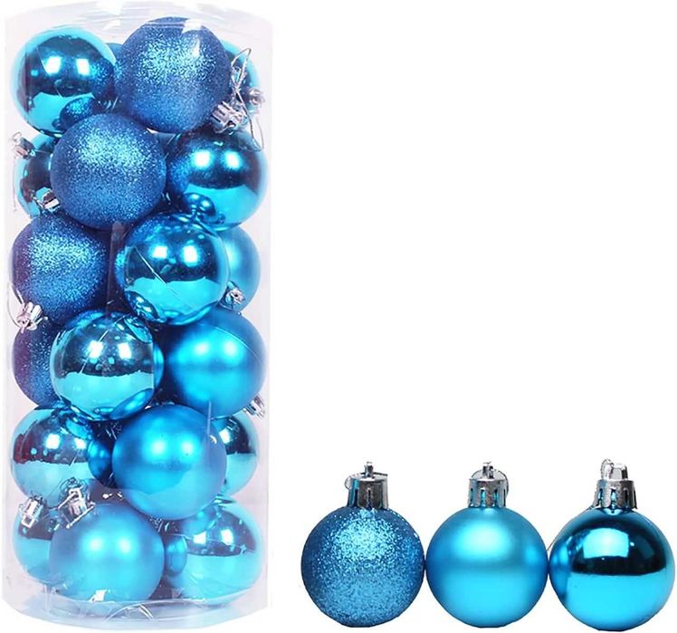 Комплект от 24 броя играчки за елха с диаметър 4см