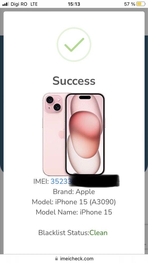 Iphone 15 128gb pink sigilat