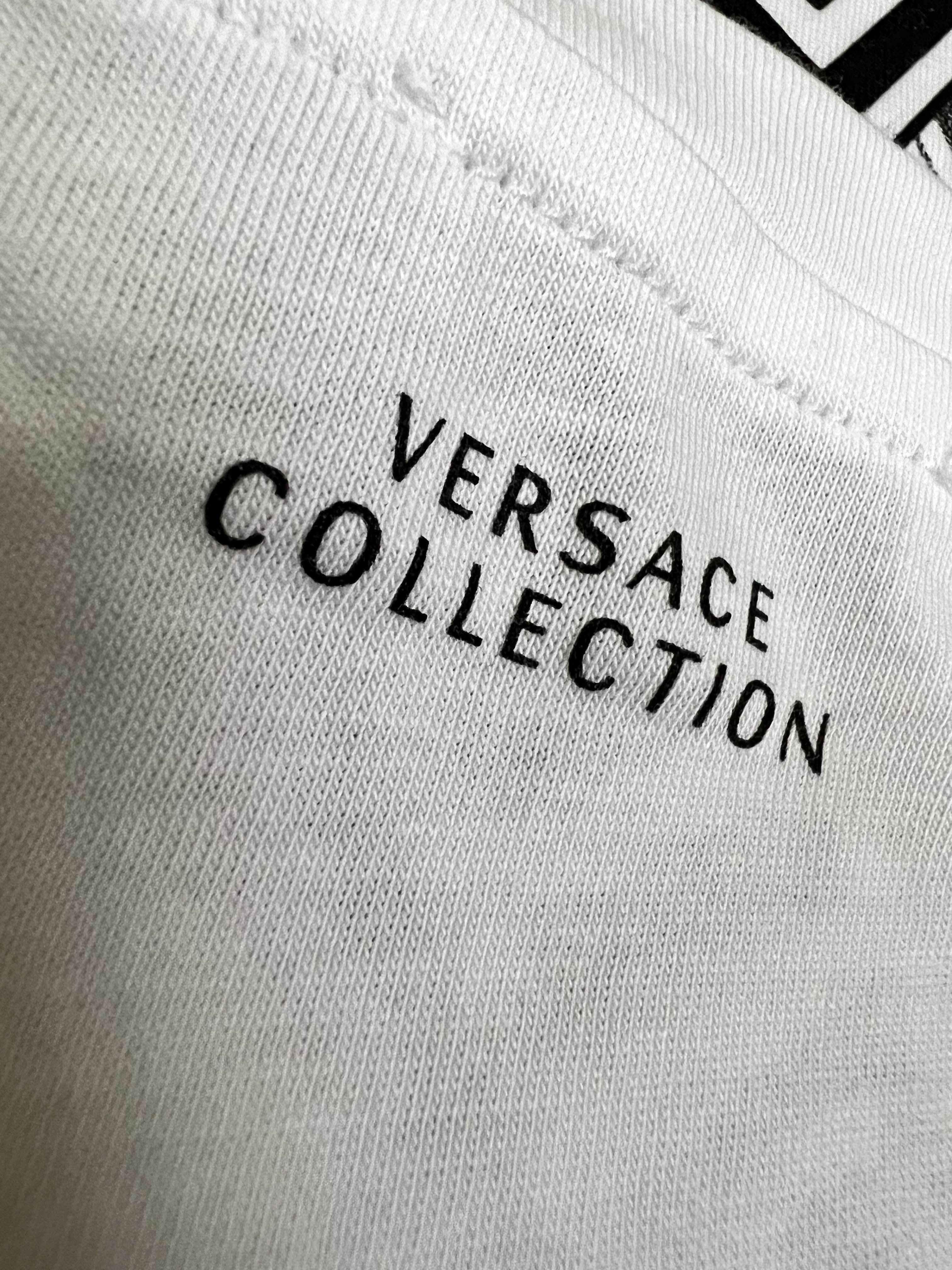 Versace Collection Оригинална Бяла Тениска ГРЪЦКА Щампа - S размер