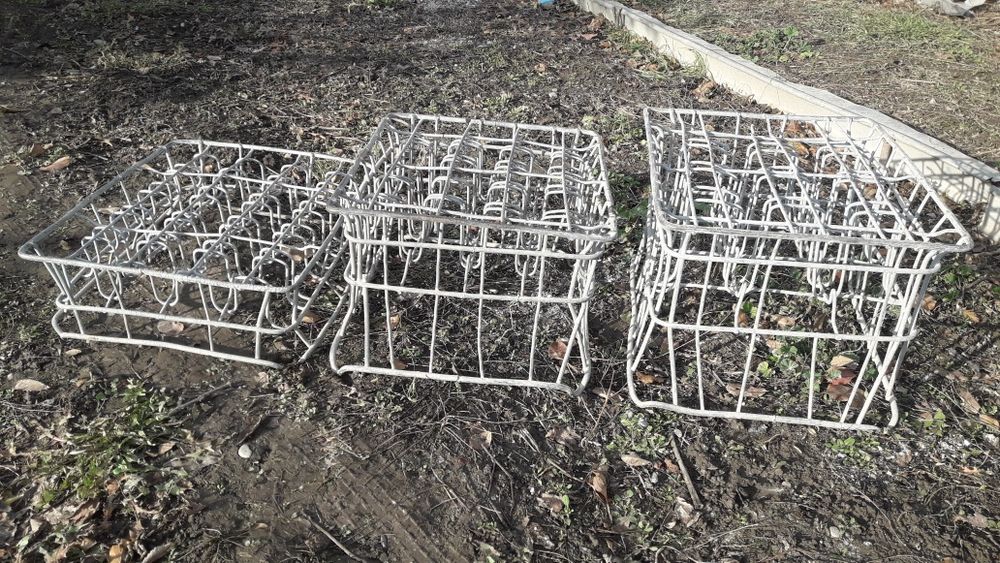 Оцинкованные корзины (ящики) из-под молочных бутылок. СССР.