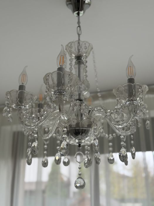 Candelabru Lustra Cristal 6 becuri led eleganta