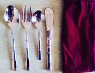 Set tacamuri cupru masiv (lingura, furculita, cutit, lingurita)