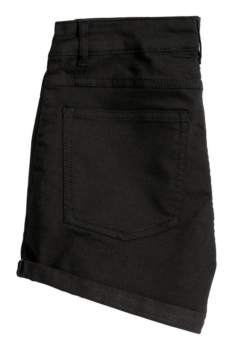 Pantaloni scurți talie înaltă negri H&M mărimea 46