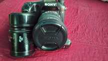 Vand sony a77 cu obiectiv 135mm 2.8 af,  17 50 2.8