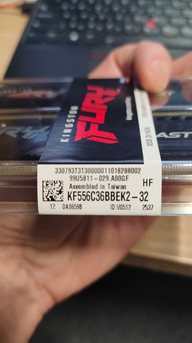 RAM памет KF556C36BBEK2-32, 32 GB DDR5 5600 Mhz KIT, Fury, Heatsink