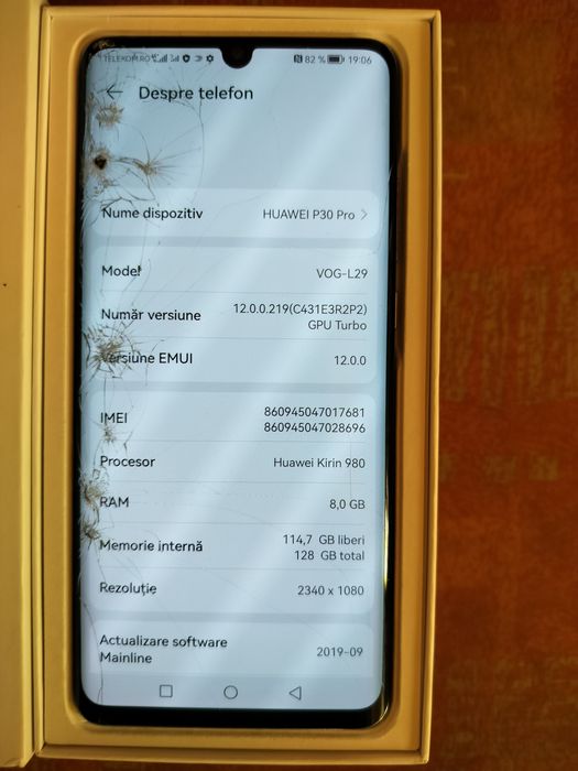 Huawei p30 pro  8/128gb( sticla fisurata)