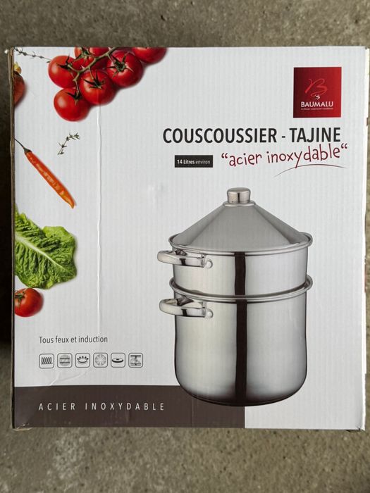 Oala Couscoussier Tajine Baumalu 14L – inox, compatibil inducție, nou