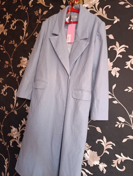 Шикарное женское длинное пальто из Pink Island, размер 48
