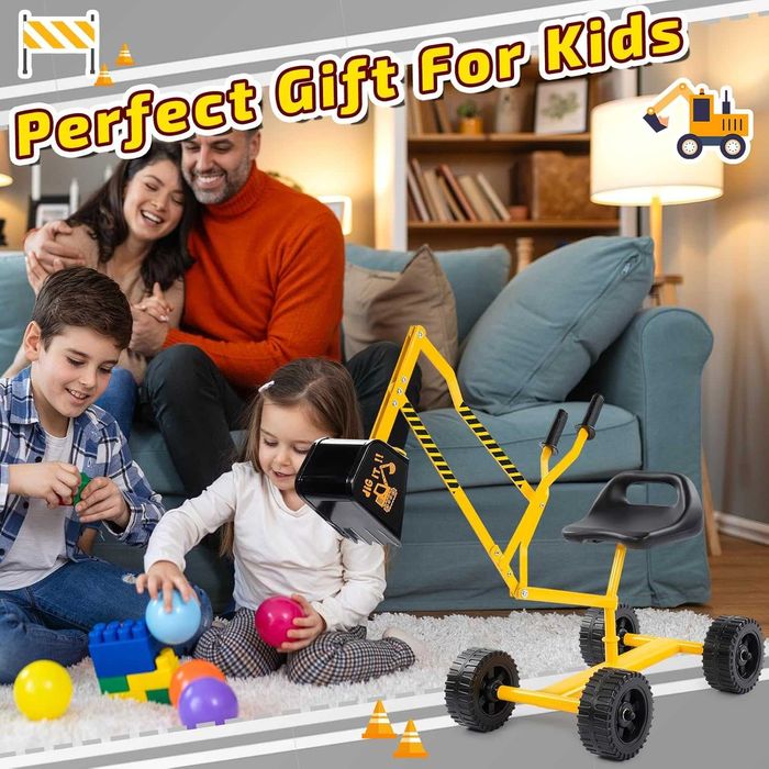 Играчка-багер за деца 3-8 години, играчка за пясък,аксесоари, до 45 кг