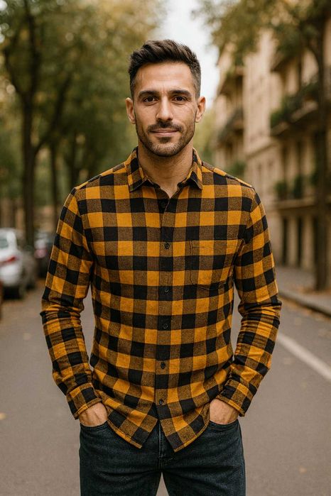 Мъжка карирана риза Bershka