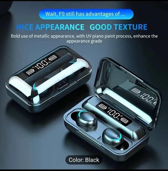 Căști Bluetooth wireless cu baterie externă incorporata