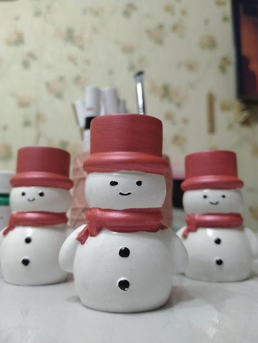 Подсвечник снеговик