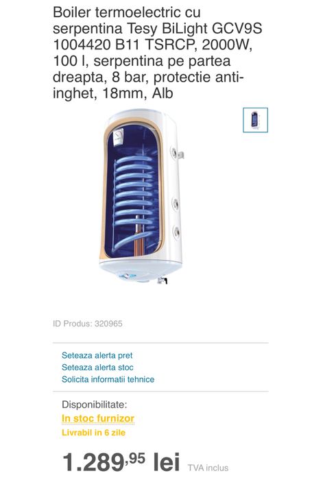 Boiler Tesy Bilight-120 l