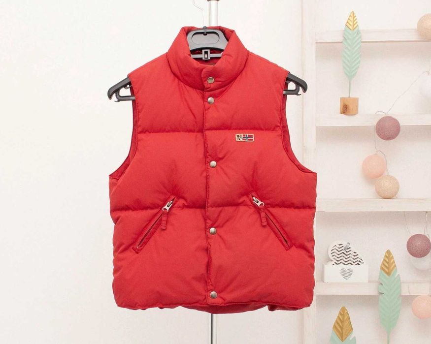 Napapijri оригинална детска грейка от пух червен пухен елек 6-7 г