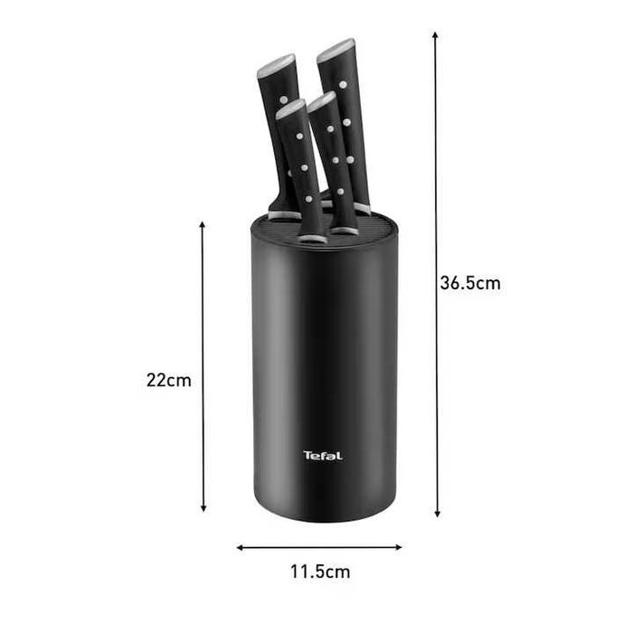 Set de 4 cutite cu suport Tefal Ice Force, inox