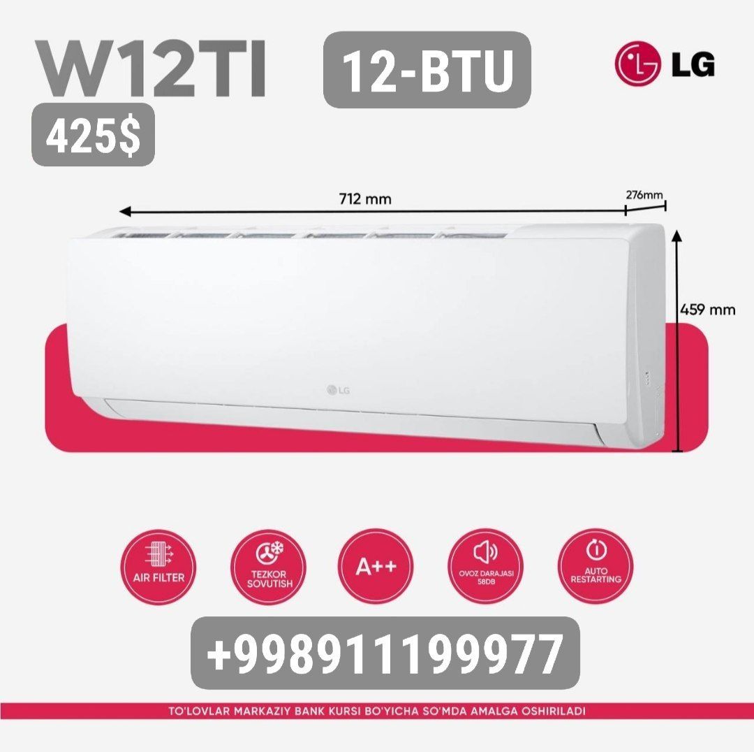 Кондитционер TCL 12+Invektor konditsioner/kondior/Кондиционер/кондио