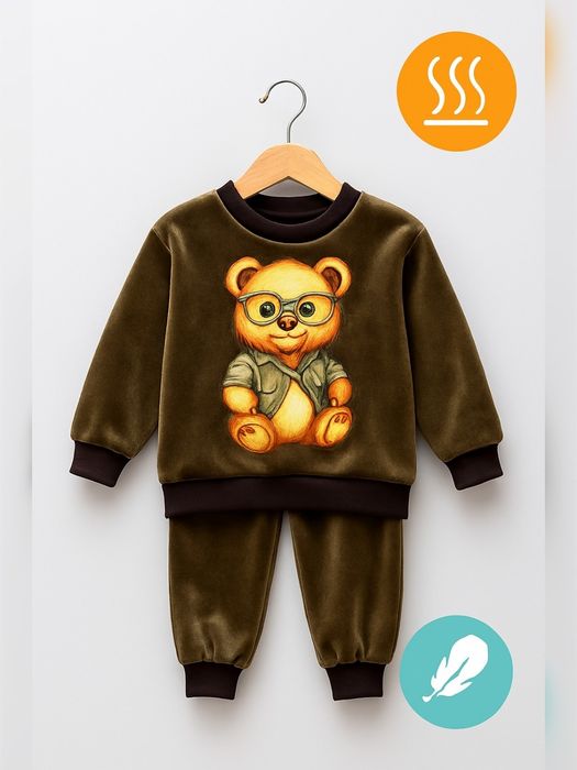 Bolalar pijamasi, issiq va yumshoq "QUVNOQ AYIQCHA"