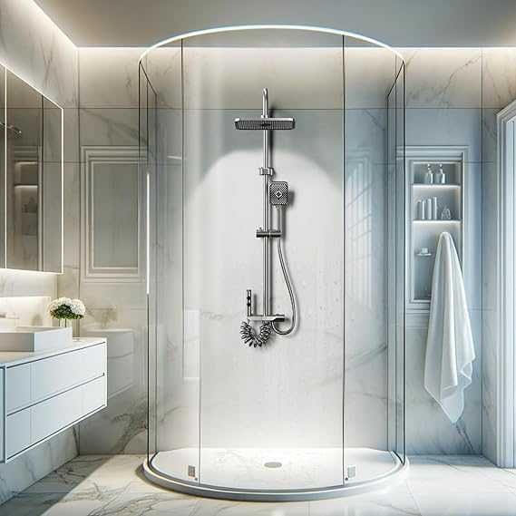 Coloană de duș WRMING  cu termostat duș tip ploaie cu baterie și  duș