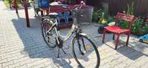 Bicicletă Pegasus city‑trekking, aluminiu, suspensie, coș față