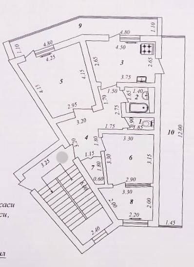 Ц-1 Центр 2/2/5 Французкое посольства Кирпич 90 кв
