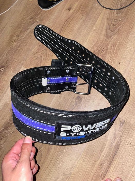 Centura pentru atletica grea Power Systems, Albastru, marimea L, Piele