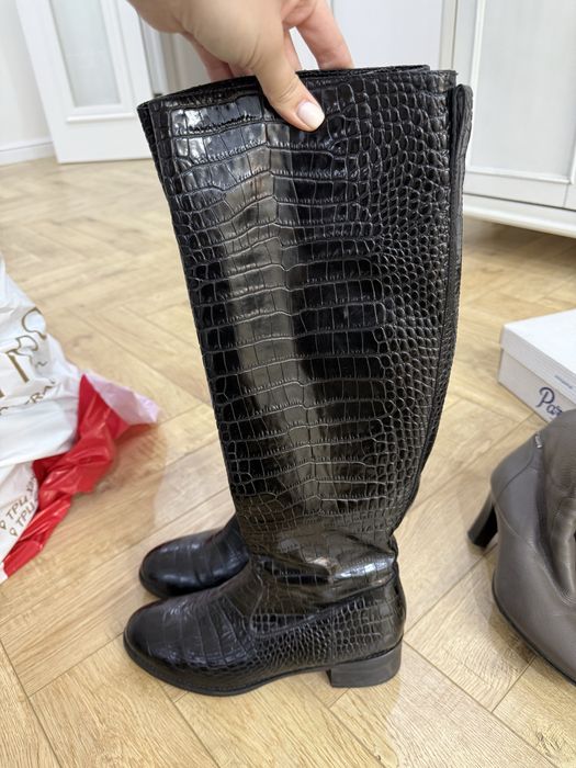 Сапоги кожаные , нат мех