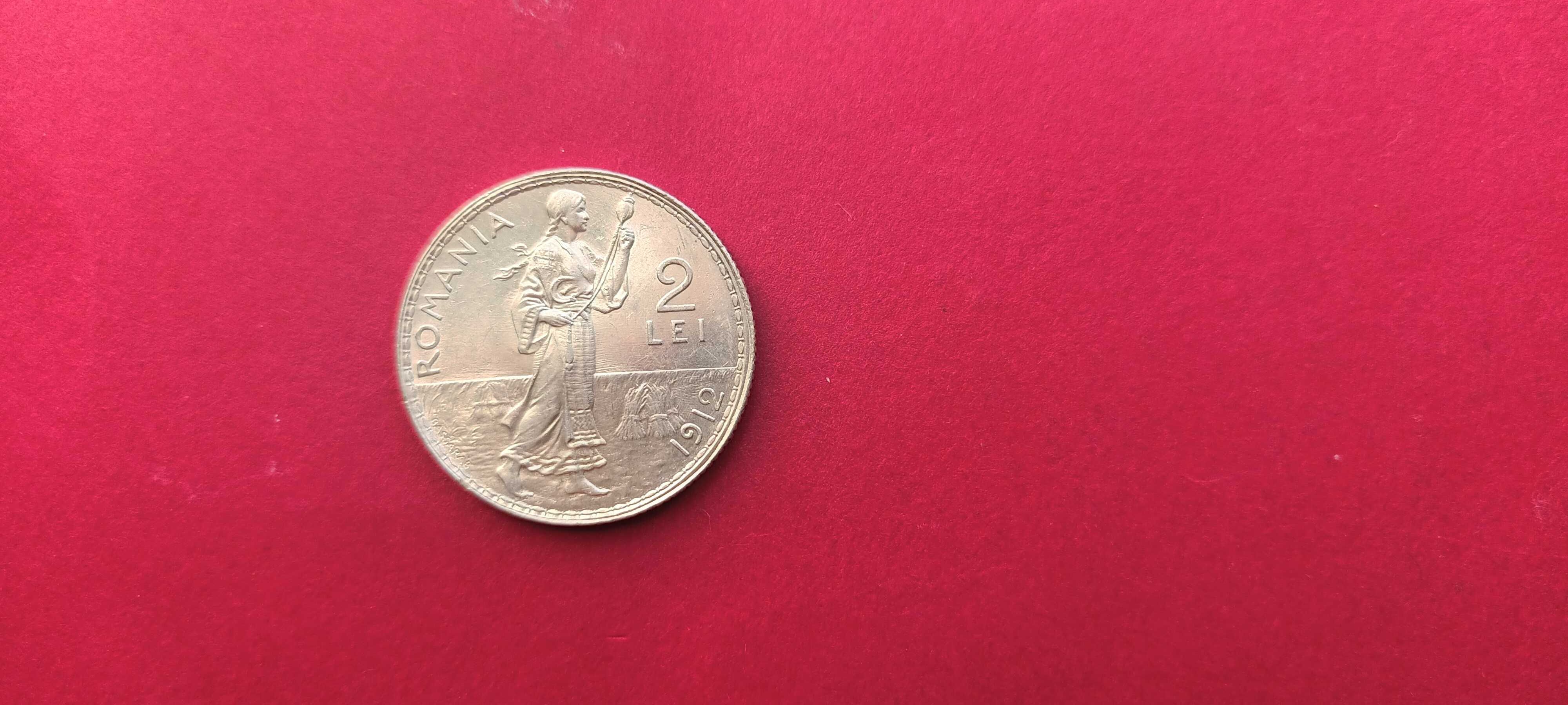 Moneda argint 2 lei 1912