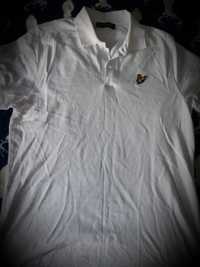 Tricou polo alb.