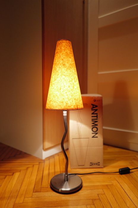 Lampa Vintage 1990 Ikea Antimon NOS Zig Zag post moderna nichel