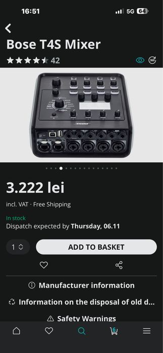 Vand Mixer Bose T4S tonematch