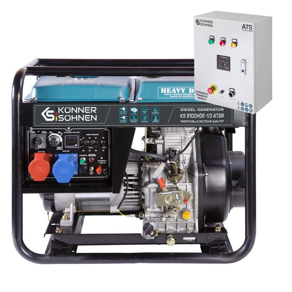 Generator diesel 230/400V, 6,5 kW Konner KS 8100HDE-1/3 ATSR cu ATS