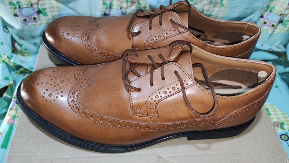 Елегантни мъжки половинки от естествена кожа Clarks №43