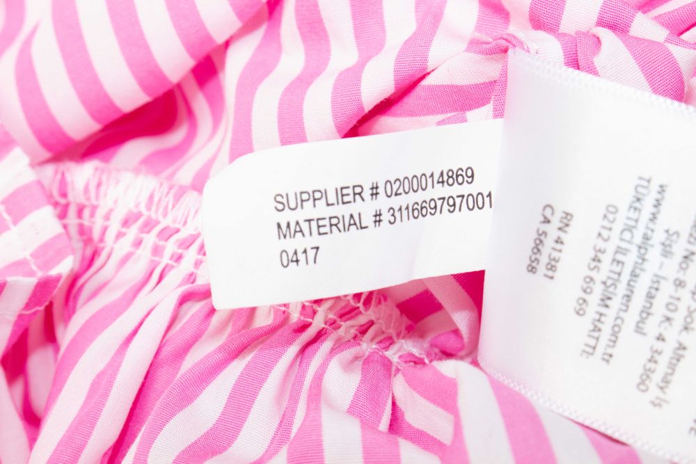 Polo Ralph Lauren оригинална детска рокля розово бяло райе с колан 3 г