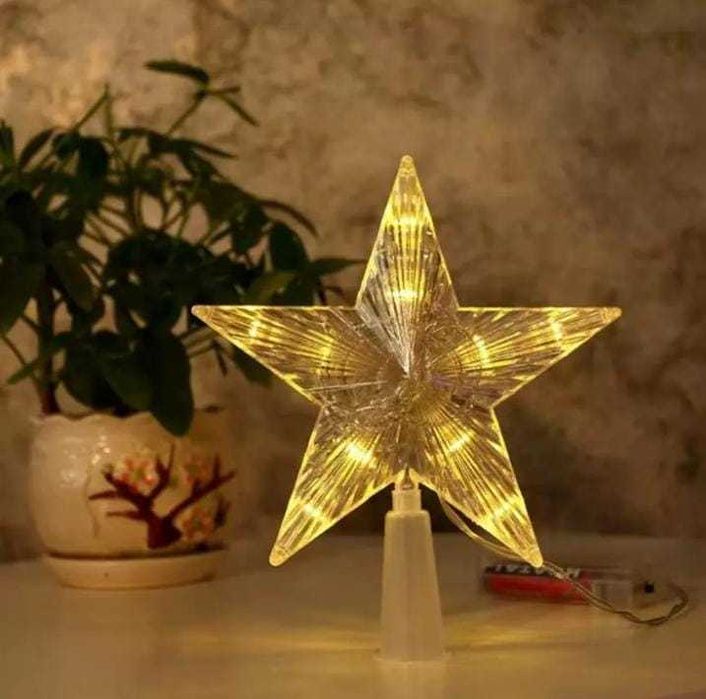 Home-Family Верхушка на елку пластик 1 шт, прозрачный