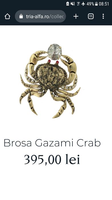 Brosa Gazami Crab by tria alfa (iulia albu)