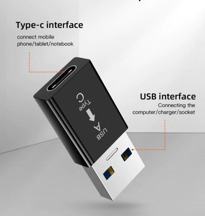 Преходник адаптер USB Type-C/USB 3.1 женско към USB 3.0 мъжко + Гаранц