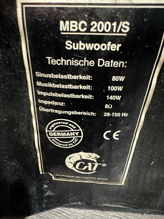Subwoofer pasiv CAT MBC 201/S