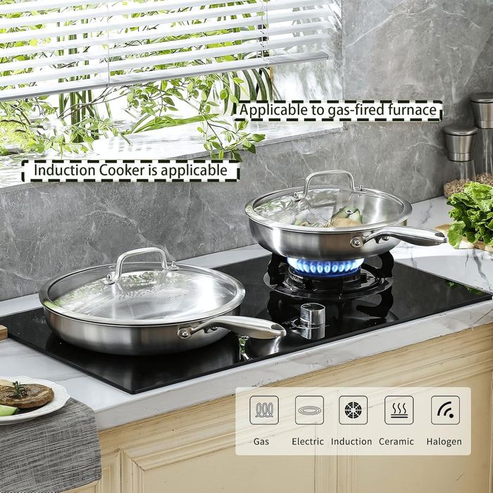 Tigaie Delarlochef Din Otel Inoxidabil 30 cm, 3 Straturi