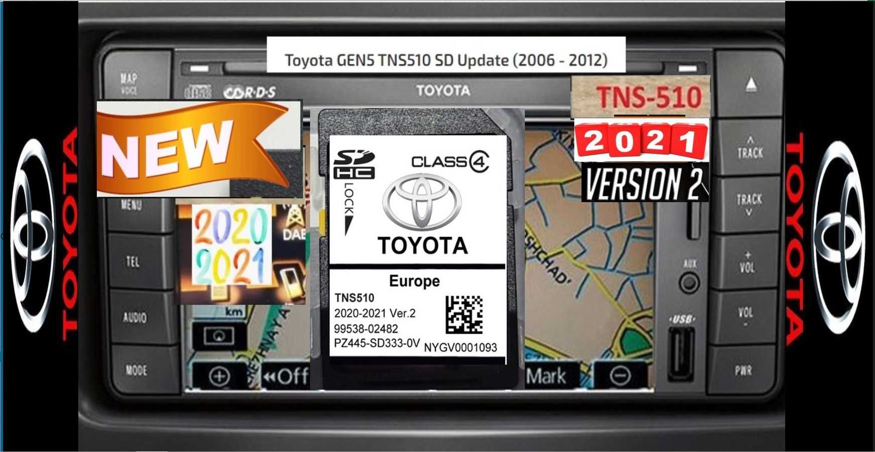 SD картa навигация Тойота TNS510 Toyota Rav4/Auris/Corolla/Prius/Yaris