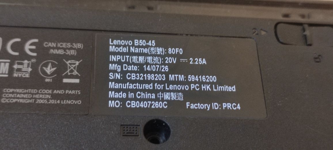Carcasa completa + Balamale + Dvd - Lenovo B50-45 B50-70 B50 series