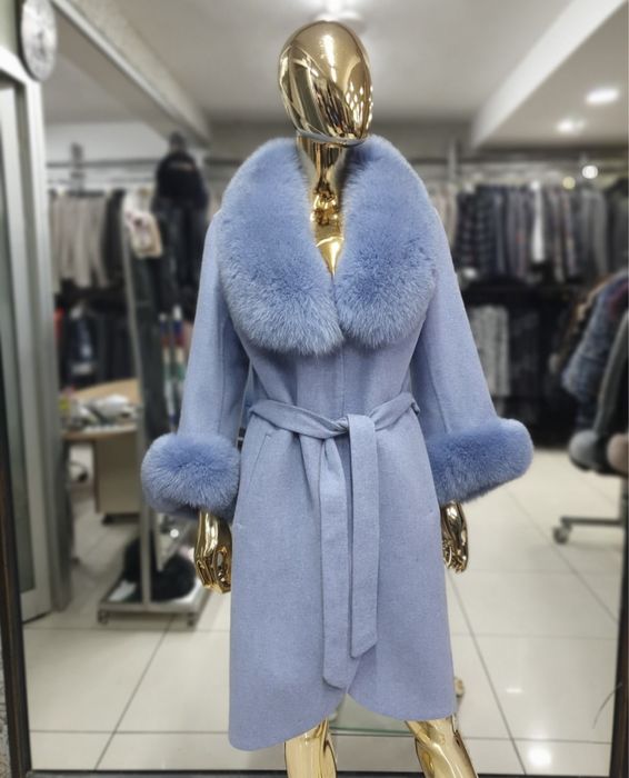 Palton Alpaca blana naturala vulpe