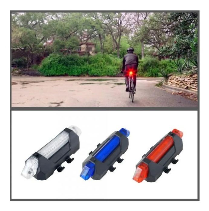 Акумулаторни LED стоп светлини за велосипед, ел. скутер - 3 цвята