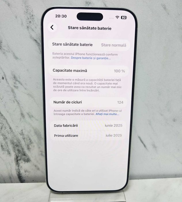 iPhone 16 Pro Max 256 GB White 100% 124 Cicluri Zeus Amanet 66181