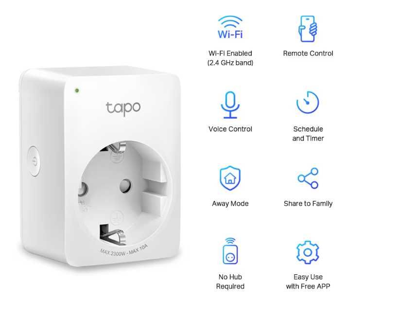 2 prize Wi-Fi smart TP-Link Mini Tapo P100 cu control vocal mod away