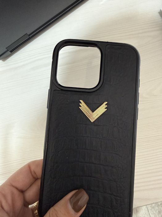 Husa telefon Velante, iphone 16 Pro Max, piele vitel, textura aligator