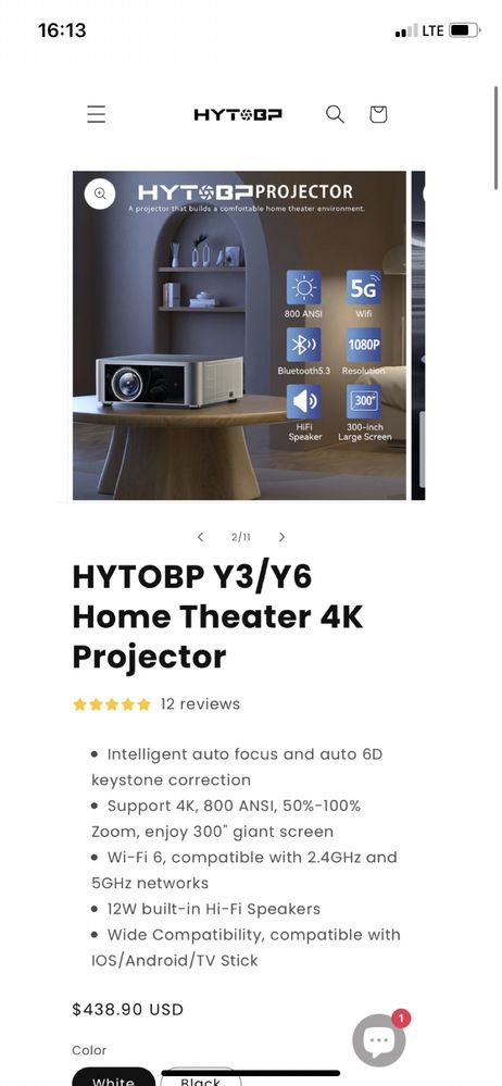 До 300’’ страхотен качествен прожектор за домашно кино HYTOBP Y6